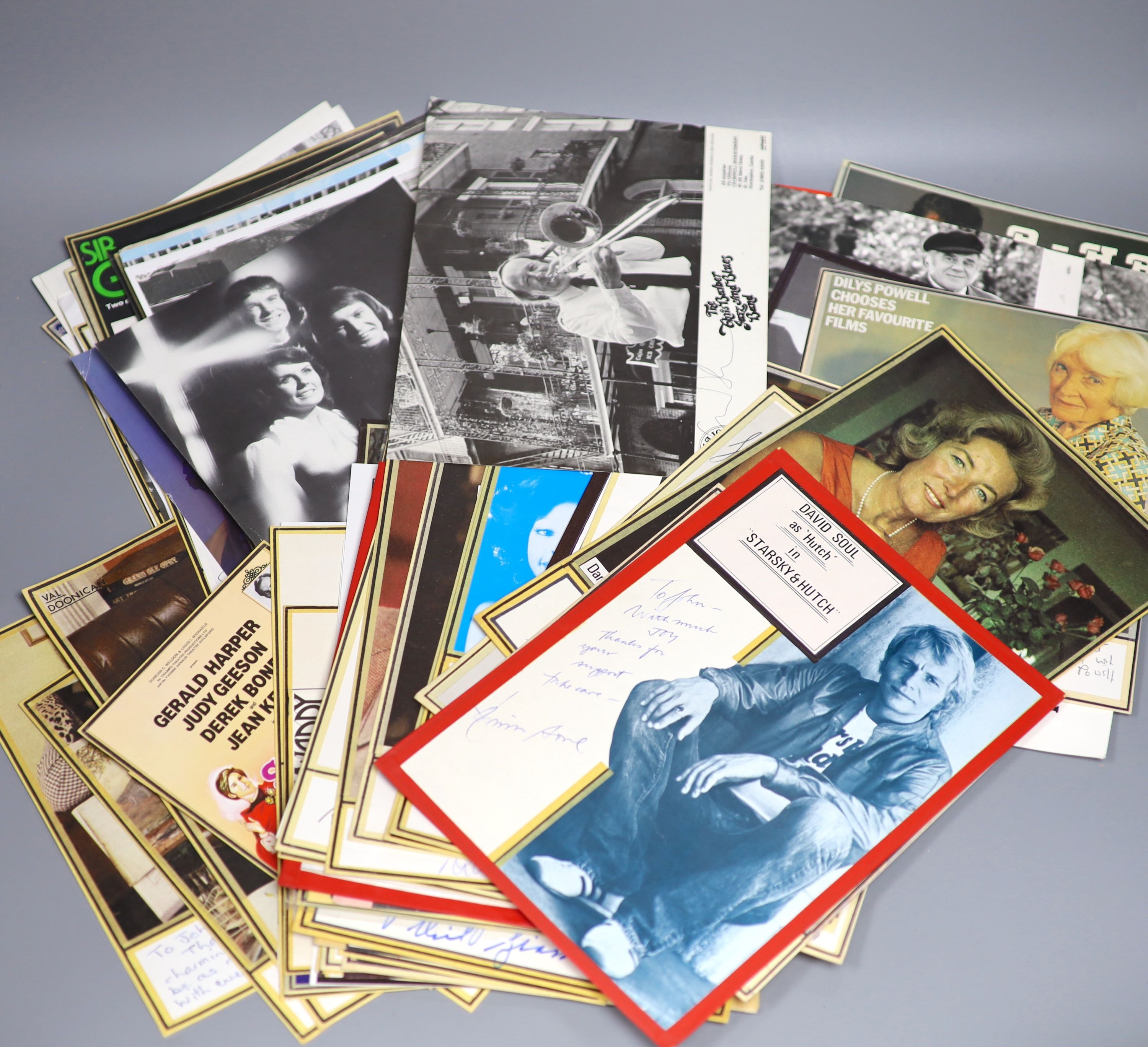 Assorted autographed photos to include Neil Diamond, Vera Lynn, Yul Brynner, etc.
